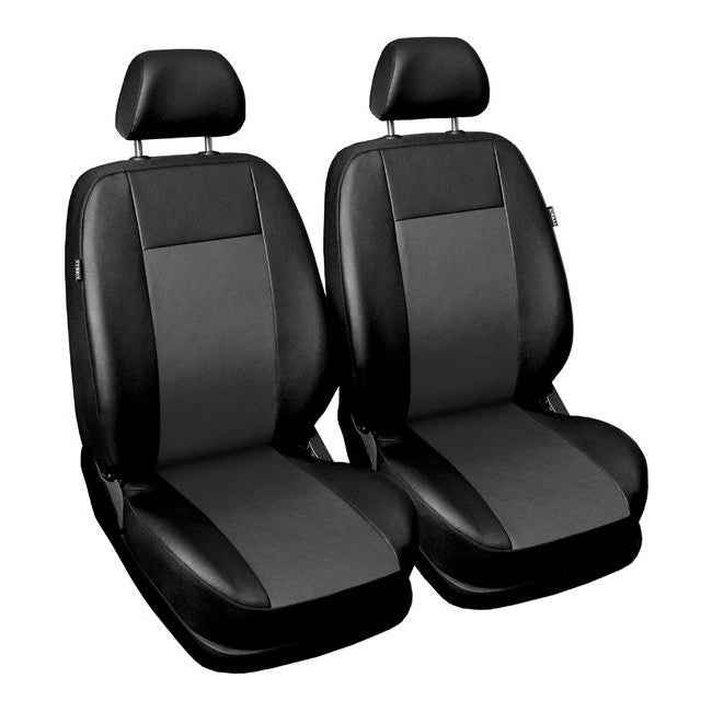 Set din doua huse auto universale , pentru scaunele din fata , sofer si pasager , de culoare gri , imitatie piele AH216G