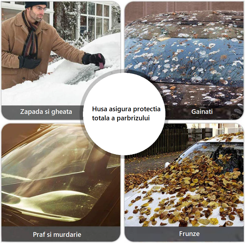 Husa parbriz antiinghet, impermeabila, pentru masini mari, utilitare, tip microbuz, monovolum, impotriva zapezii si a mizeriei, dimensiuni 245 cm x 175 cm