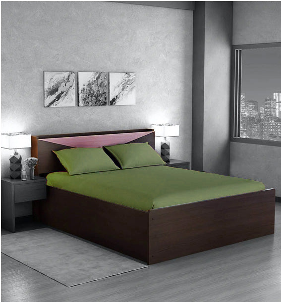 Cearceaf de pat cu elastic, bumbac natural 100%, verde armi - MetruPatrat.ro