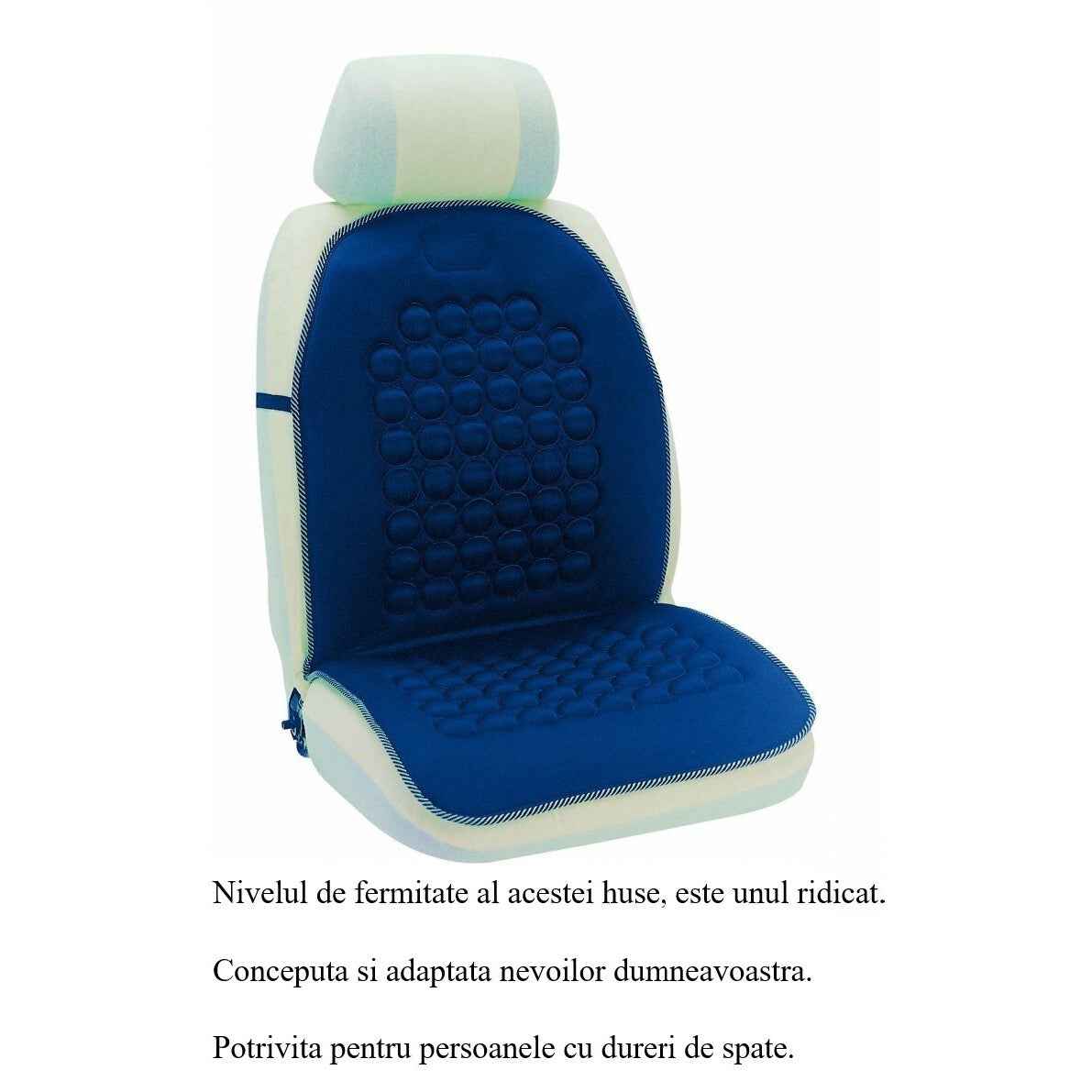 Husa scaun auto unversala , masaj cu magneti , de culoare albastra 12085