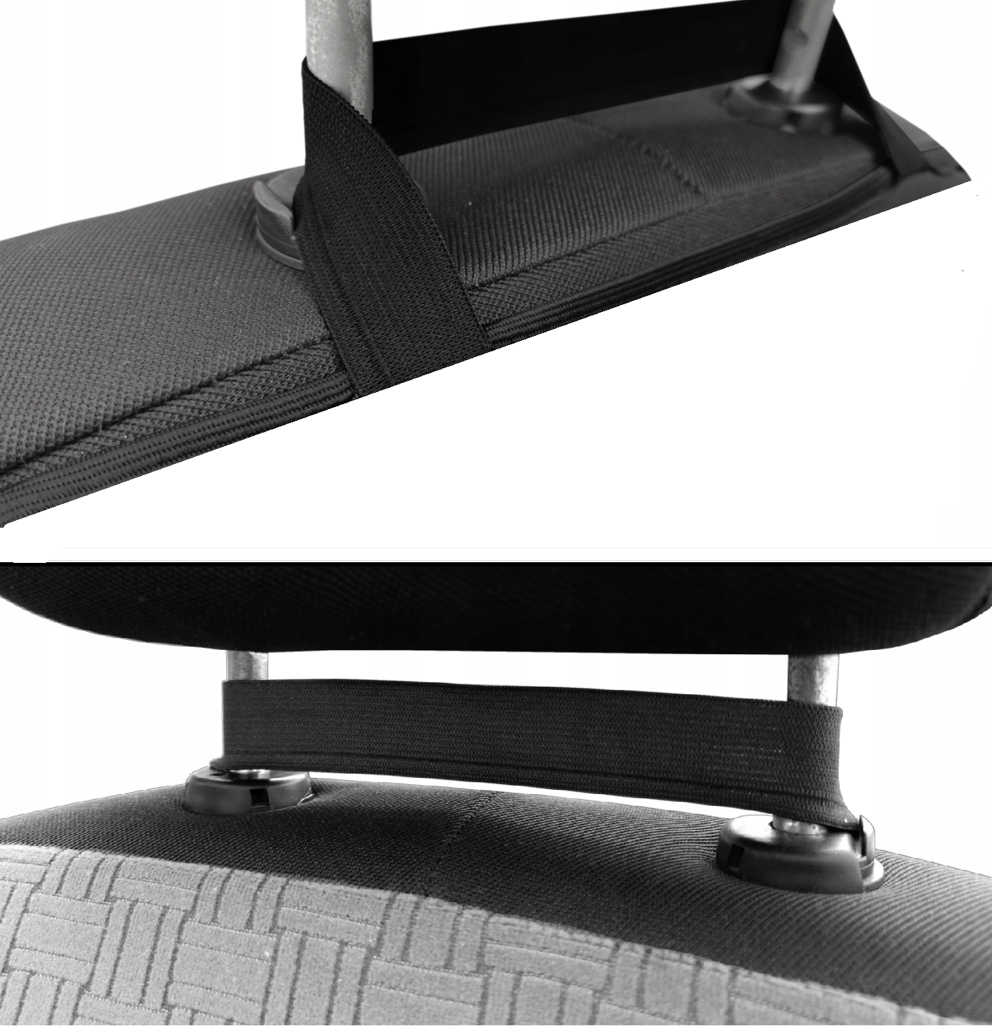 Set 3 protectii scaune auto, universale, matlasate, negre, lavabile, impermeabile - protectie matlasata cu decupare cotiera pentru bancheta din spate si 2 protectii spatar scaun