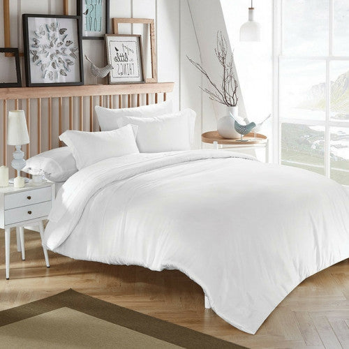 Lenjerie Bumbac Ranforce Lux, Model "Alb Uni"