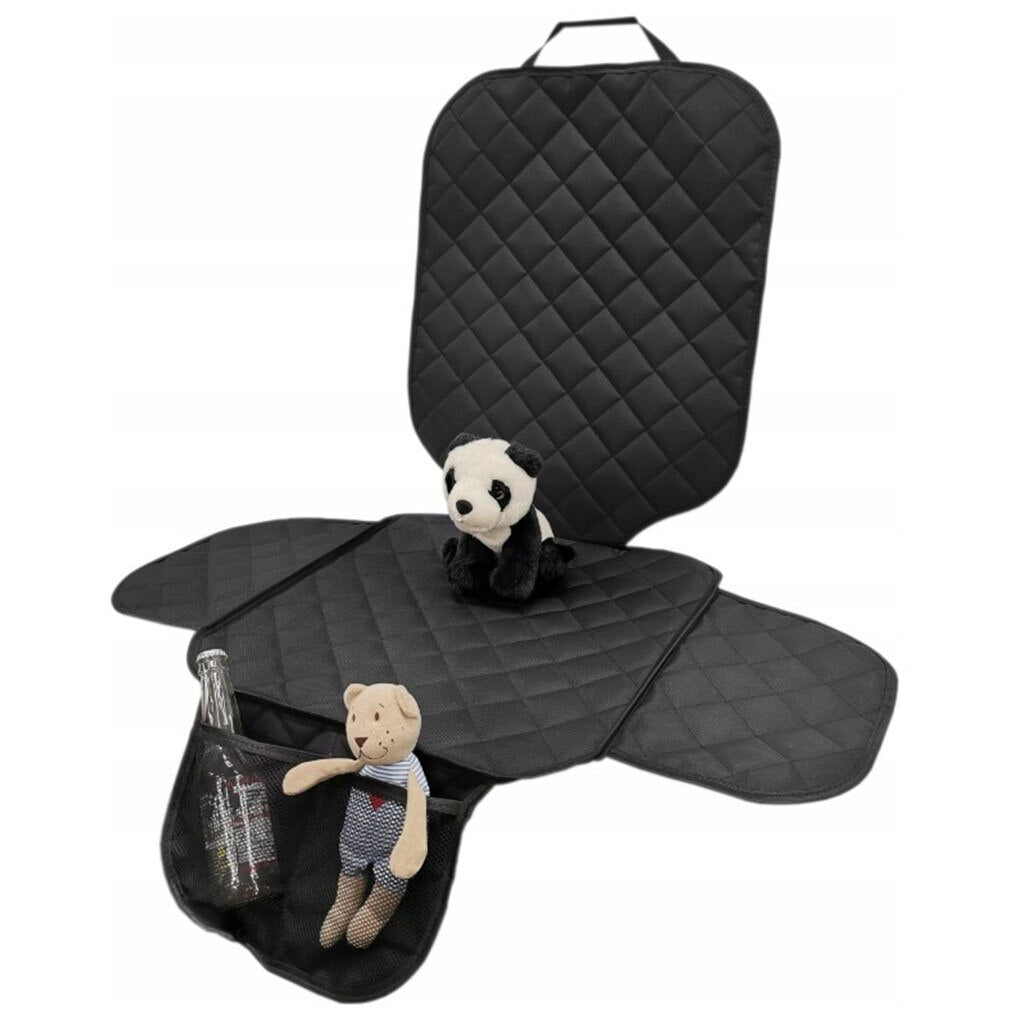 Protectie scaun auto matlasata, universala, cu protectii laterale si buzunar organizator, impermeabila, lavabila, neagra