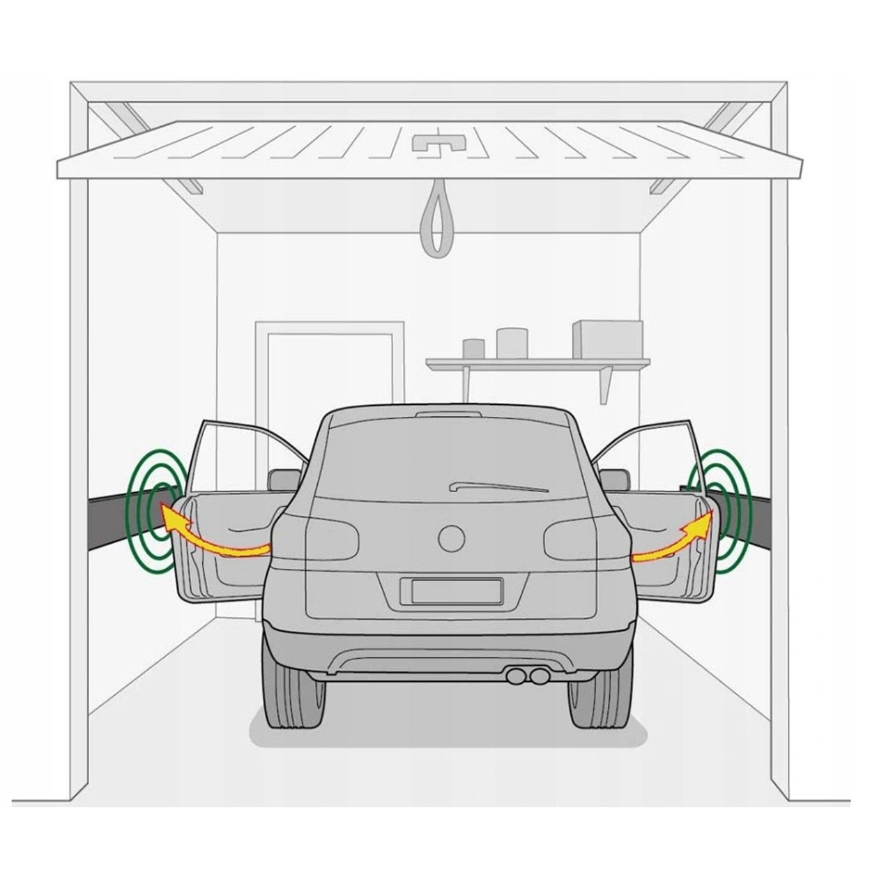Banda auto de protectie usi laterale, din spuma, pentru garaj si locuri de parcare, lipire pe perete, 2 m lungime x 20 cm latime - MetruPatrat.ro