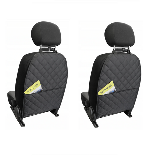 Set 2 protectii auto matlasate cu organizator, pentru spatarul scaunului din fata, lavabile, impermeabile, neagra