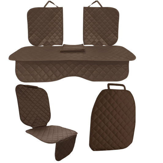 Set 3 protectii auto, matlasate,universale, maro, lavabile, impermeabile, protectie bancheta cu decupare cotiera,spatar scaun si protectie scaune fata, Metru Patrat (copiază)