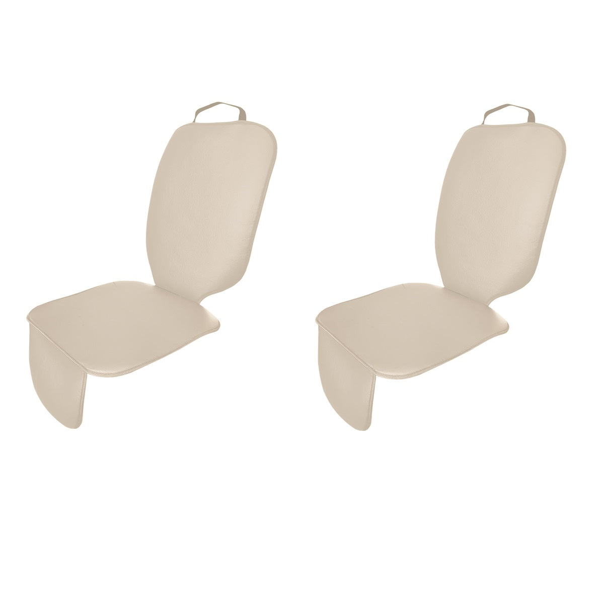 Set 2 protectii auto, scoica bebe, pentru scaune fata sau bancheta spate, din piele ecologica, lavabile, model universal, crem