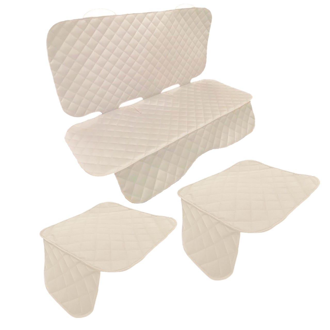 Set 3 protectii auto, matlasate,universale, crem, lavabile, impermeabile, protectie bancheta si 2 protectii sezut scaun , Metru Patrat