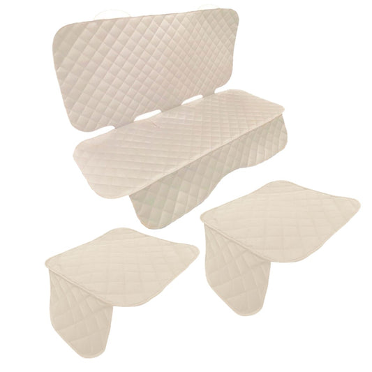 Set 3 protectii auto, matlasate,universale, crem, lavabile, impermeabile, protectie bancheta si 2 protectii sezut scaun , Metru Patrat