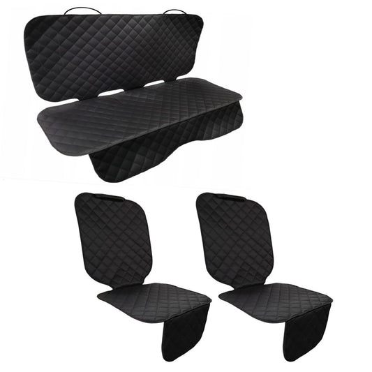 Set 3 protectii auto, matlasate, universale, negre, lavabile, impermeabile, protectie bancheta si 2 protectii scaune fata, Metru Patrat