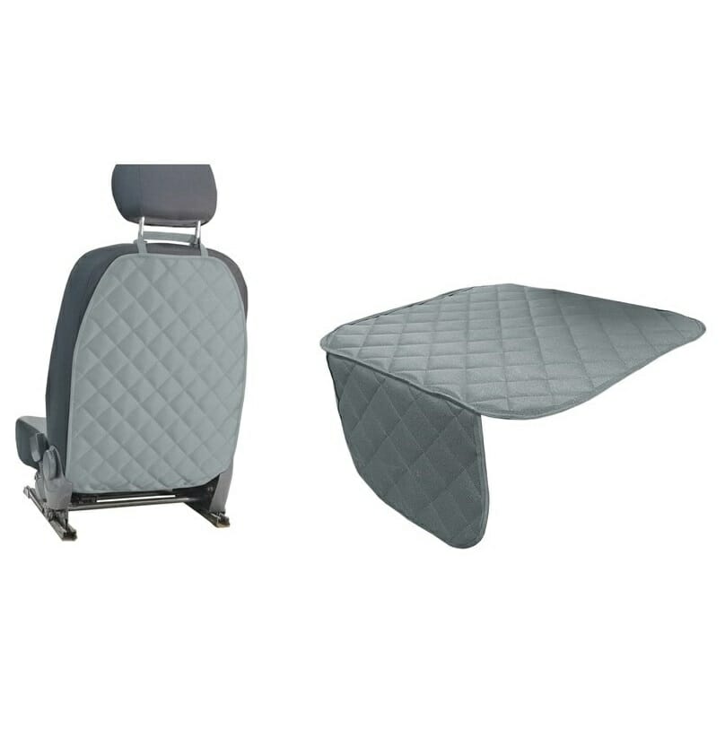 Set 2 protectii auto matlasate, universale, lavabile, gri, protectie sezut scaun sau bancheta si protectie spatar scaun, Metru Patrat