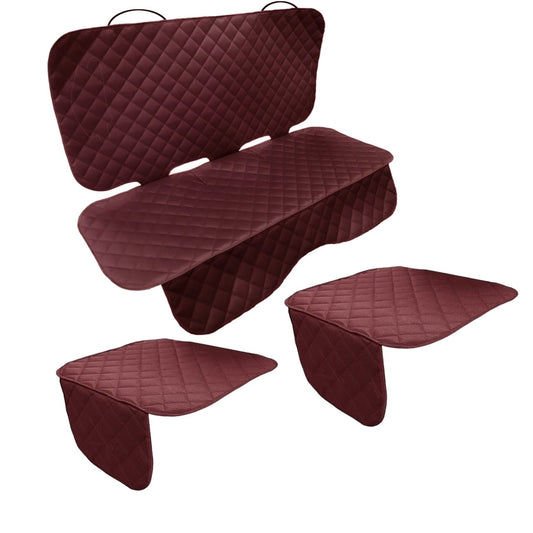 Set 3 protectii auto, matlasate,universale, grena, lavabile, impermeabile, protectie bancheta si 2 protectii sezut scaun , Metru Patrat