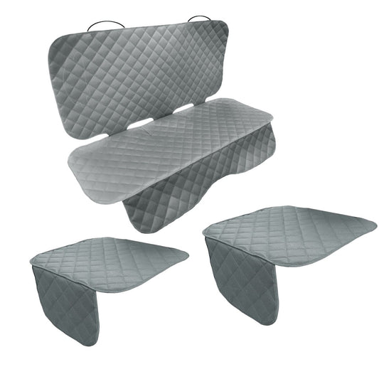 Set 3 protectii auto, matlasate,universale, gri, lavabile, impermeabile, protectie bancheta si 2 protectii sezut scaun , Metru Patrat