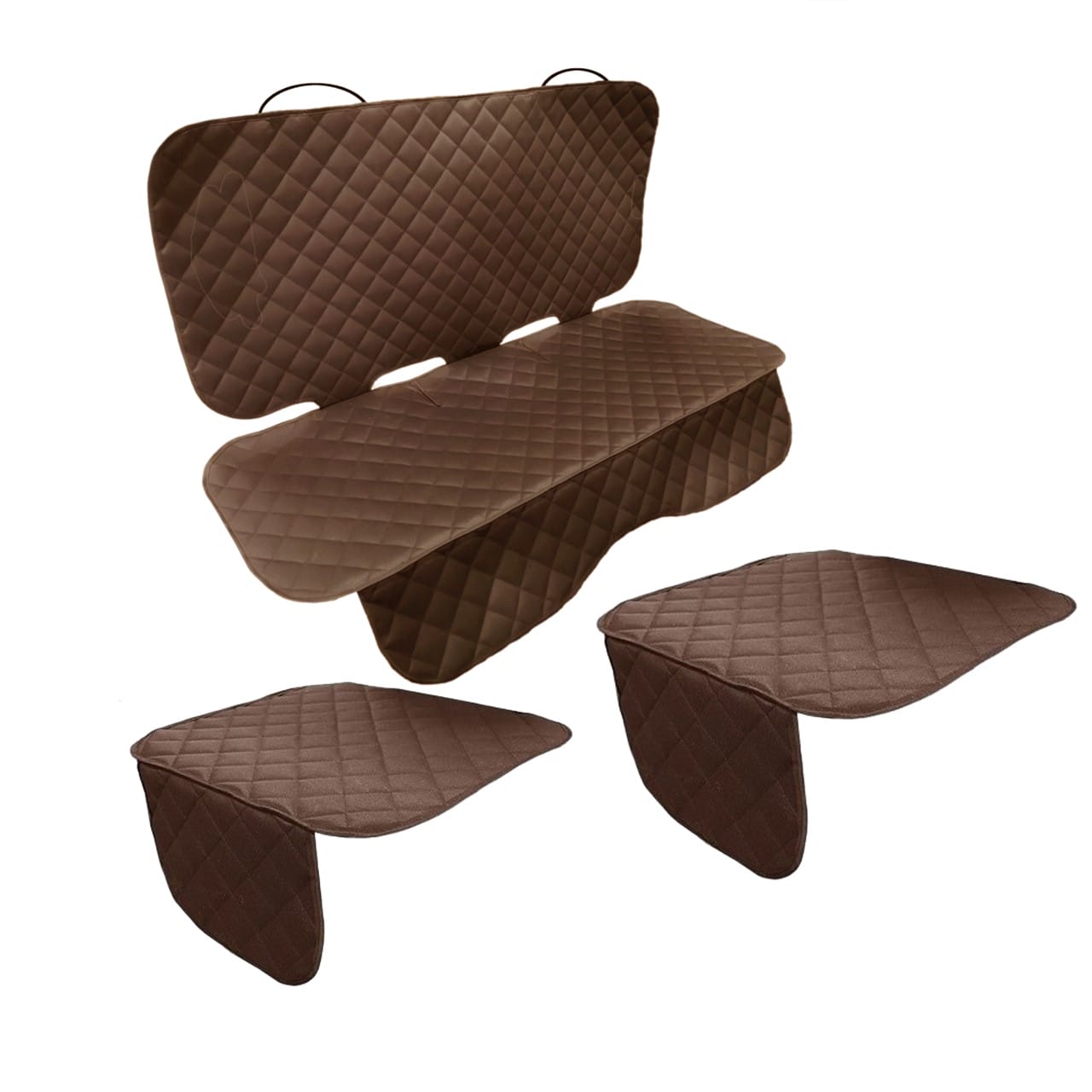 Set 3 protectii auto, matlasate,universale, maro, lavabile, impermeabile, protectie bancheta si 2 protectii sezut scaun , Metru Patrat - MetruPatrat.ro