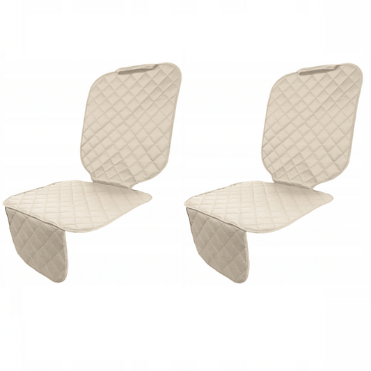 Set 2 protectii auto, scoica bebe, pentru scaune fata sau bancheta spate, matlasate, lavabile, model universal, crem