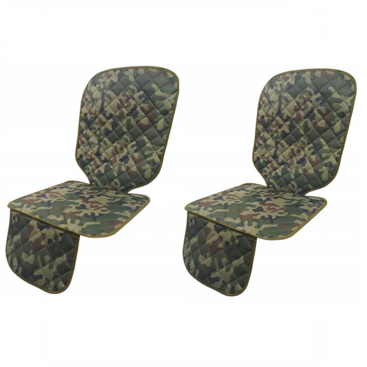 Set 2 protectii auto, scoica bebe, pentru scaune fata sau bancheta spate, matlasate, lavabile, model universal, verde army