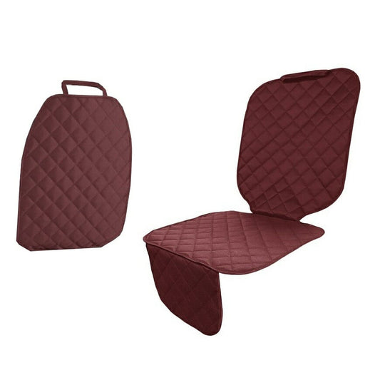 Set 2 protectii auto matlasate, universale, lavabile, grena, protectie scaun sau bancheta si protectie spatar scaun, Metru Patrat