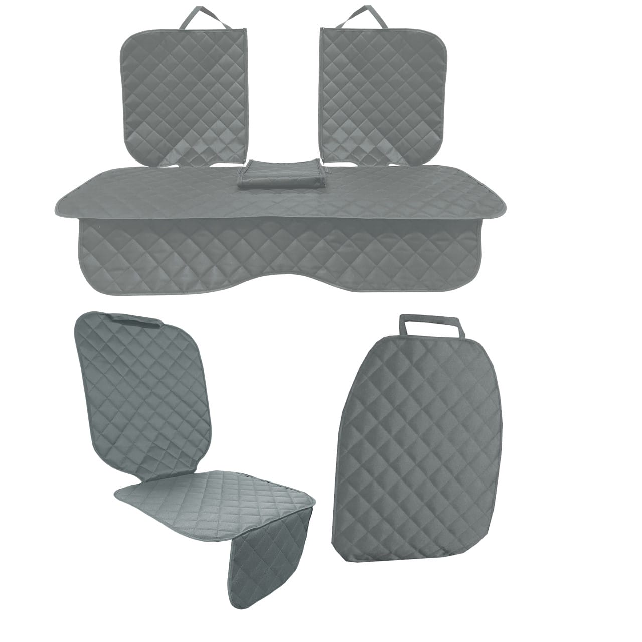 Set 3 protectii auto, matlasate,universale, gri, lavabile, impermeabile, decupare cotiera  ,scoica bebe si spatar scaun fata, Metru Patrat - MetruPatrat.ro