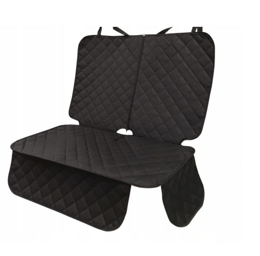 Protectie auto matlasata, neagra, pentru scaun auto dublu, tip microbuz