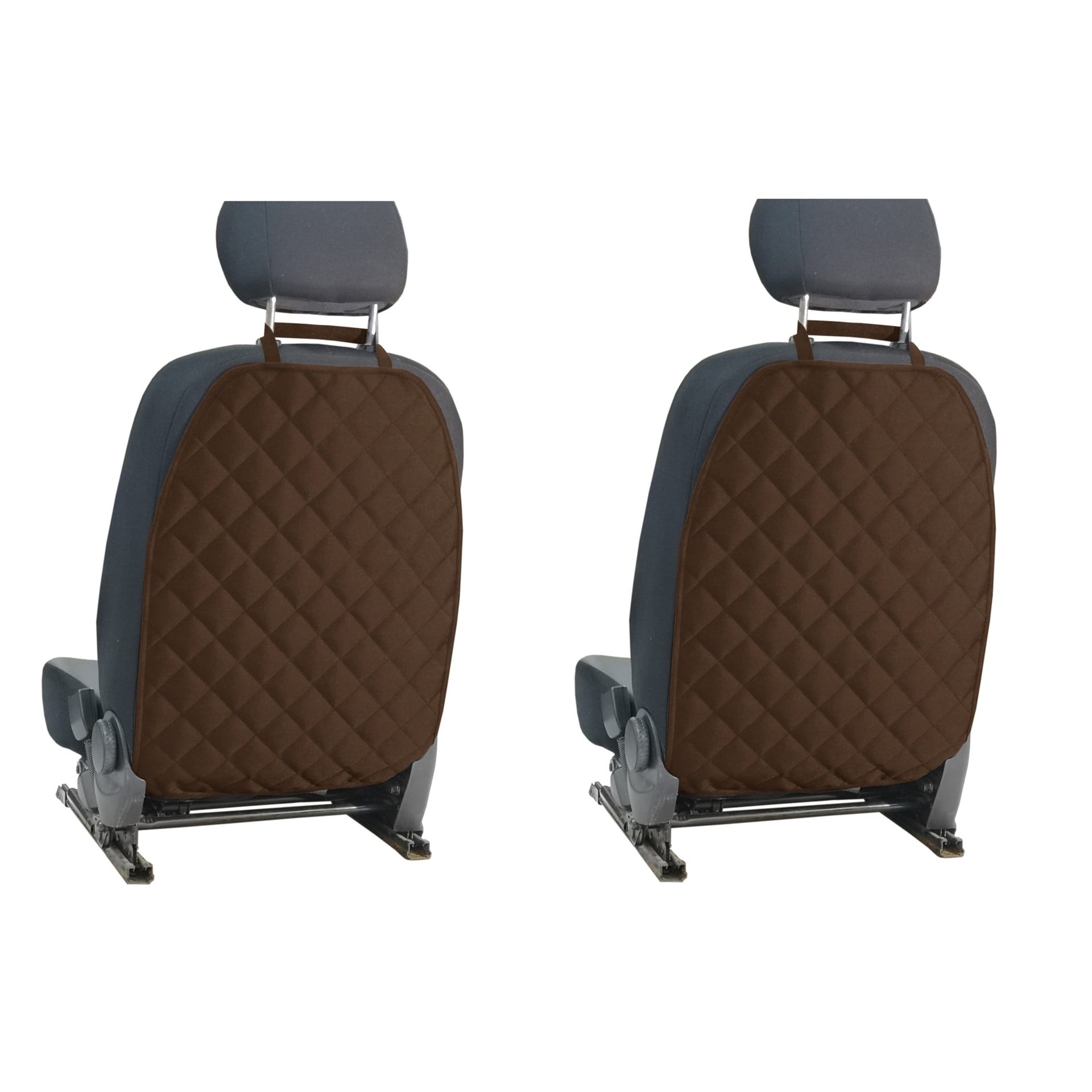 Set 2 protectii auto matlasate, pentru spatarul scaunului din fata, universale, lavabile, impermeabile, maro Metru Patrat 2x 5070 - MetruPatrat.ro
