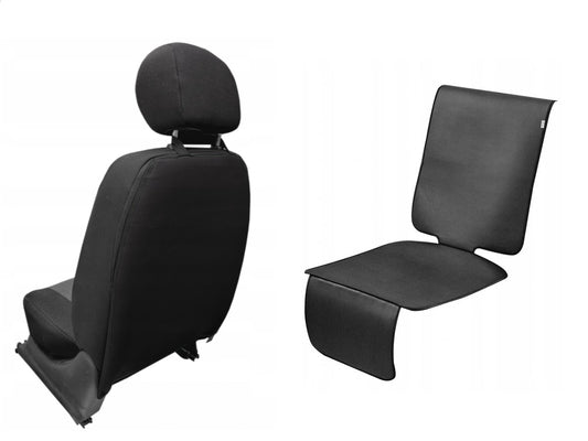 Set 2 huse de protectie scaune auto din piele ecologica, protectie spatar scaun fata si protectie bancheta spate, pentru scaun auto, scoica bebe 10070++20201