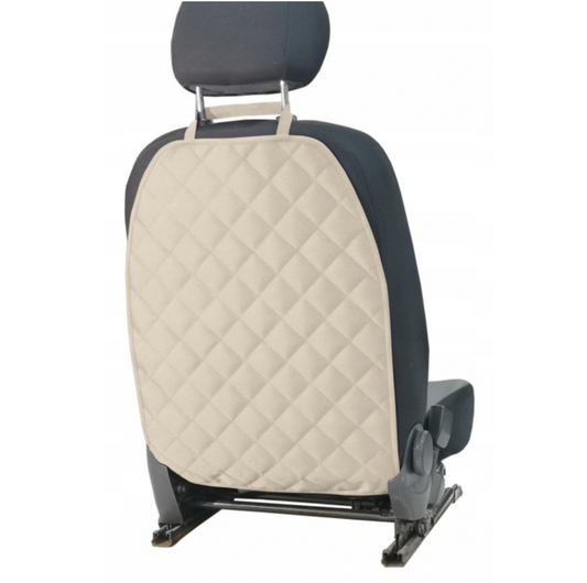 Protectie auto matlasata, pentru spatarul scaunului din fata, lavabila, impermeabila, crem