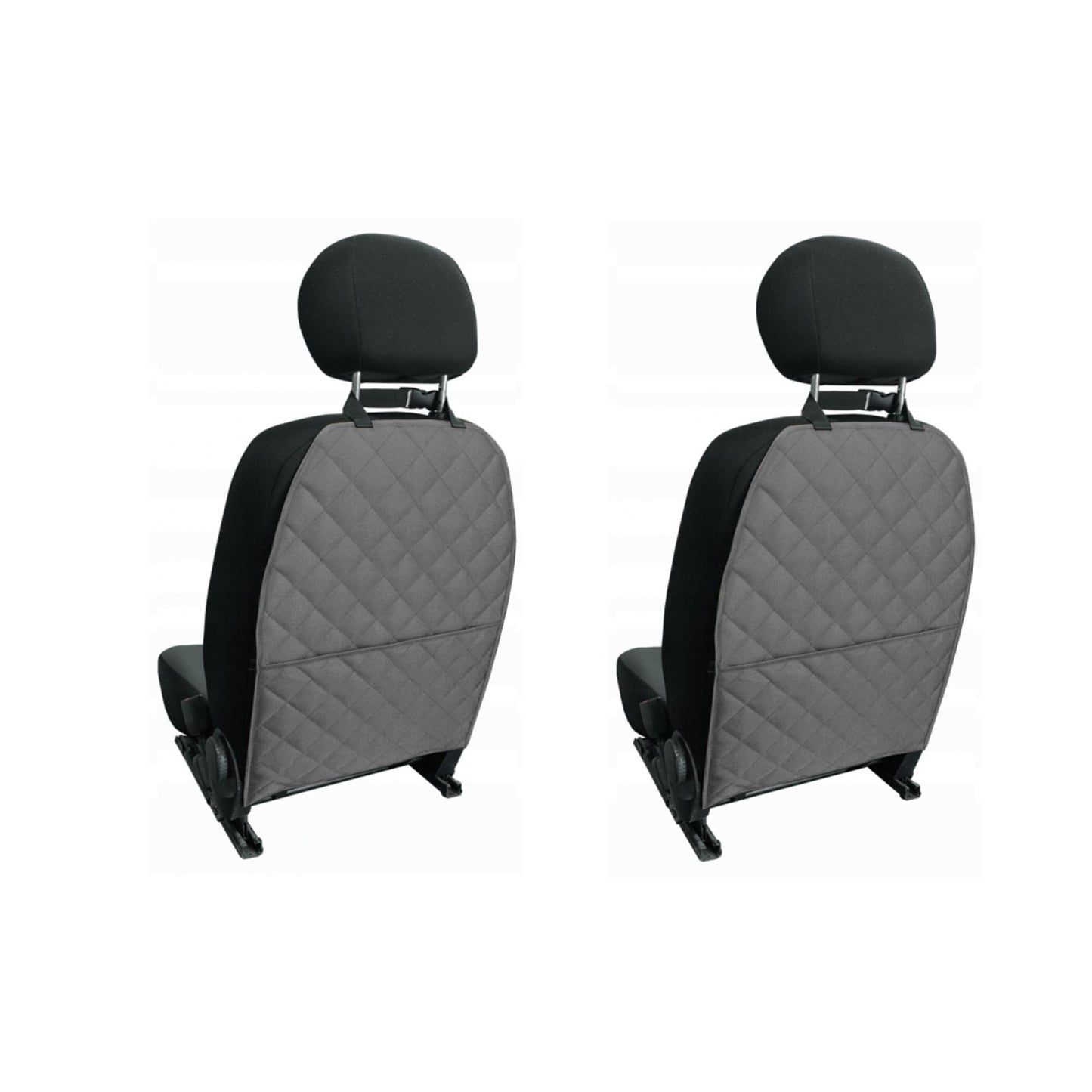 Set doua protectii auto matlasate, universale, pentru spatarul scaunului, cu buzunar organizator, gri, Metru Patrat 2x 5081