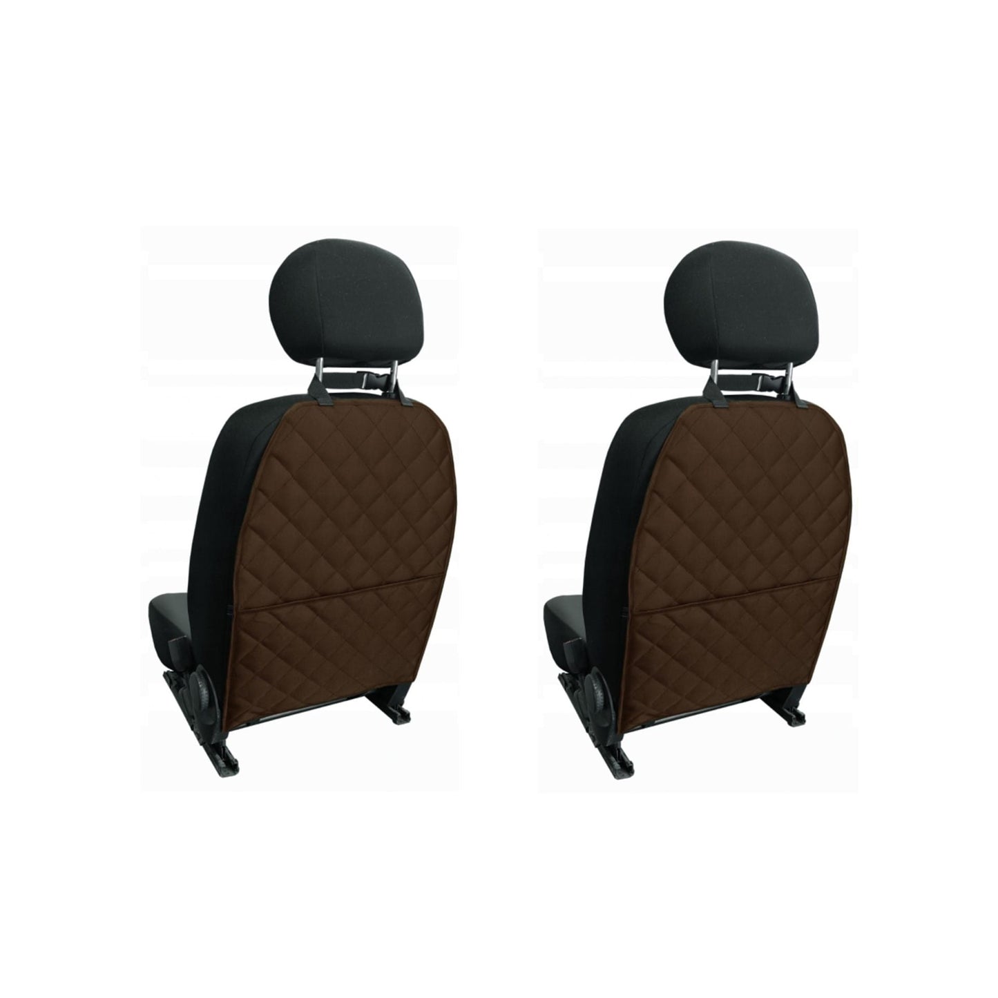 Set doua protectii auto matlasate, universale, pentru spatarul scaunului, cu buzunar organizator, maro, Metru Patrat 2x 5083 - MetruPatrat.ro