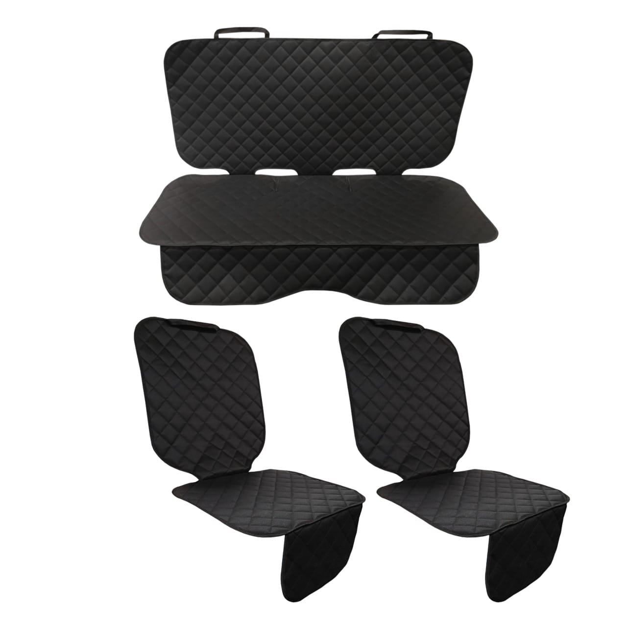 Set 3 protectii auto, matlasate, universale, negre, lavabile, impermeabile, protectie bancheta si 2 protectii scaune fata, Metru Patrat - MetruPatrat.ro