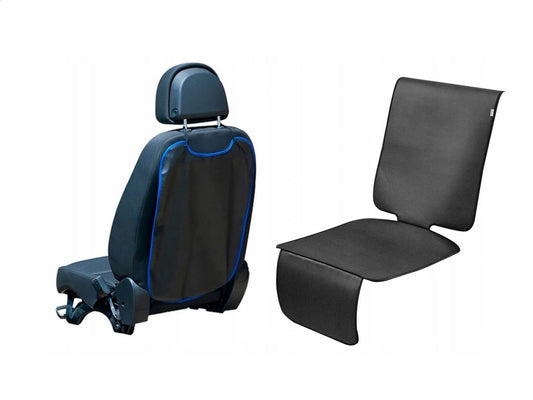 Set 2 protectii scaune auto - protectie spatar scaun fata si protectie bancheta spate scaun, scoica bebe 10070 + 20201