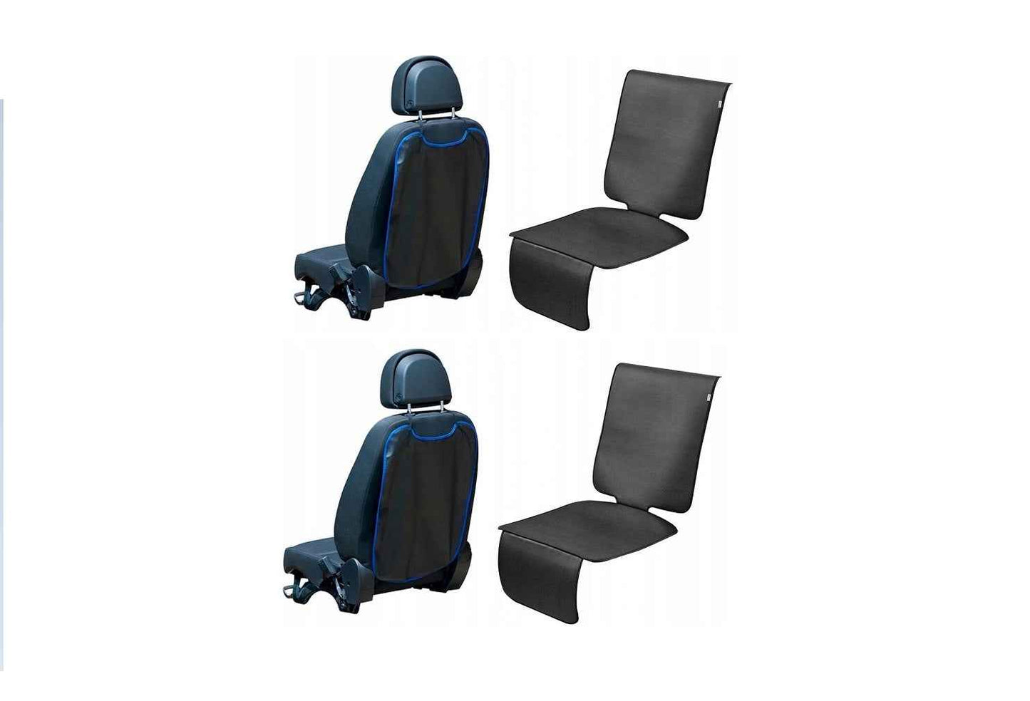 Set 4 protectii scaune auto - 2 protectii spatar scaun fata si 2 protectii bancheta spate scaun, scoica bebe 10070 + 20201