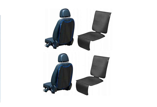 Set 4 protectii scaune auto - 2 protectii spatar scaun fata si 2 protectii bancheta spate scaun, scoica bebe 10070 + 20201