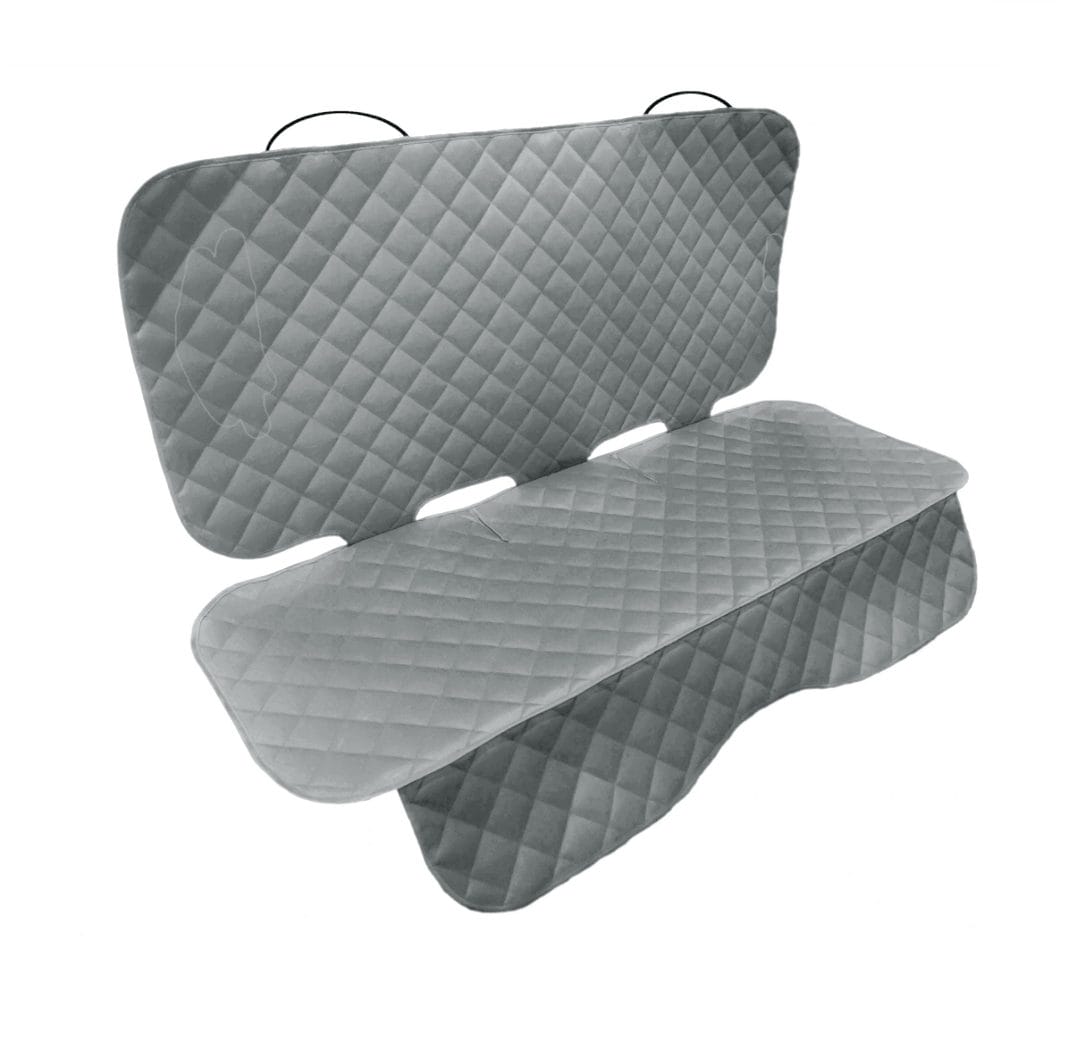 Set 3 protectii auto, matlasate,universale, gri, lavabile, impermeabile, protectie bancheta , protectie scaun fata si protectie spatar scaun, Metru Patrat