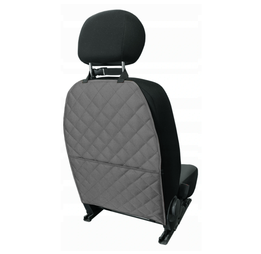 Protectie spatar scaun cu buzunar organizator, gri, universala, Metru Patrat 5081 - MetruPatrat.ro