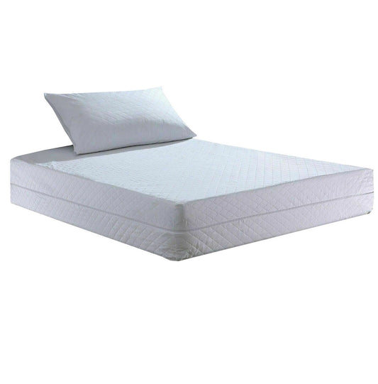 Set 2 piese, husa de protectie saltea si husa perna, cu fermoar, matlasate, Metru Patrat