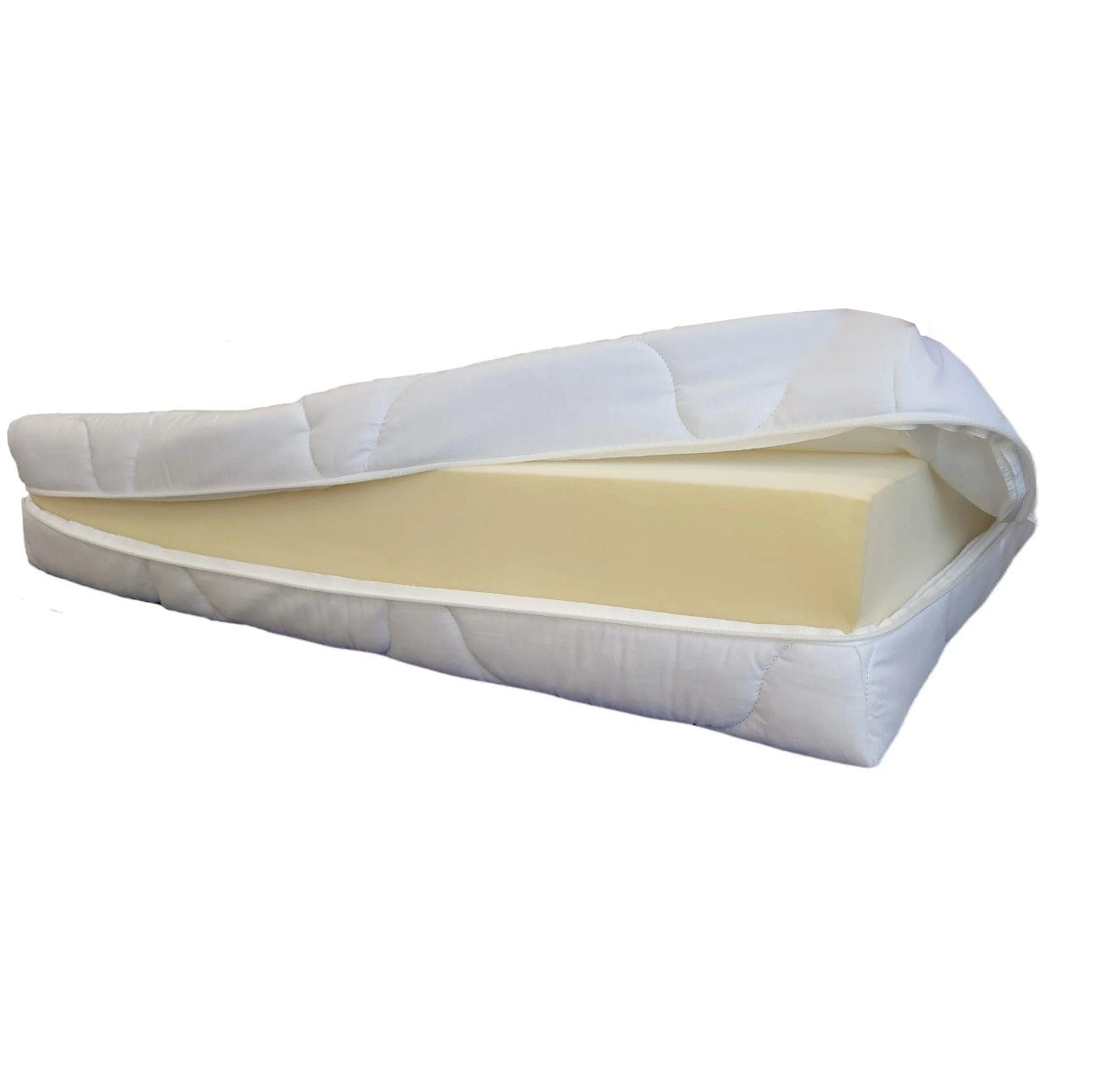 Husa cu fermoar pentru saltea, material alb matlasat certificat OEKO-TEX® STANDARD 100, Lavabila, Detasabila, Metru Patrat - MetruPatrat.ro