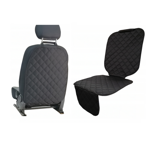 Set 2 huse de protectie scaune auto, universale - protectie spatar scaun fata matlasata si protectie matlasata pentru scaun auto, scoica bebe