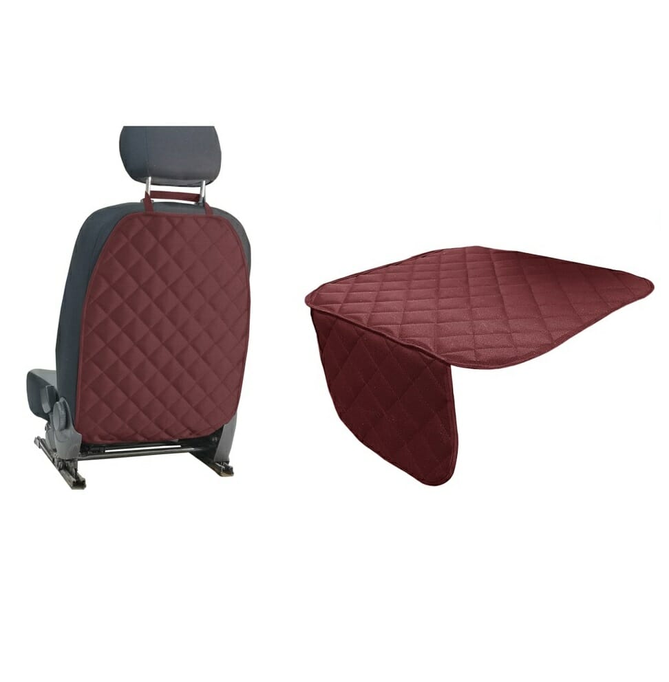 Set 2 protectii auto matlasate, universale, lavabile, grena, protectie sezut scaun sau bancheta si protectie spatar scaun, Metru Patrat - MetruPatrat.ro
