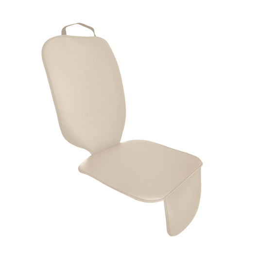 Protectie scaun auto copii, scoica bebe, crem, din piele ecologica neteda, lavabila, impermeabila