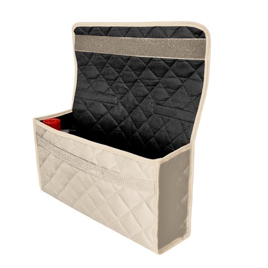 Organizator auto universal pentru portbagaj, prevazut cu banda arici pentru fixare usoara, marimea L crem