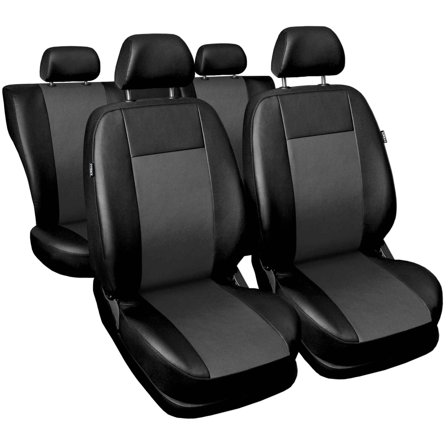 Set huse auto universale , 9 bucati , din gama comfort , eleganta si siguranta , de culoare neagra cu gri , 3 mm spuma AH191G