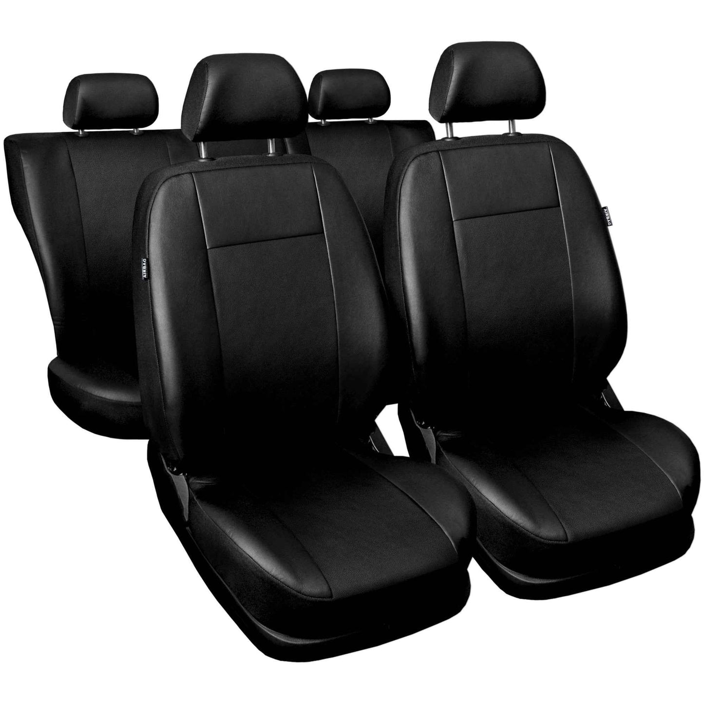 Set huse auto universale , 9 bucati , din gama comfort , eleganta si siguranta , de culoare neagra , 3 mm spuma AH191N