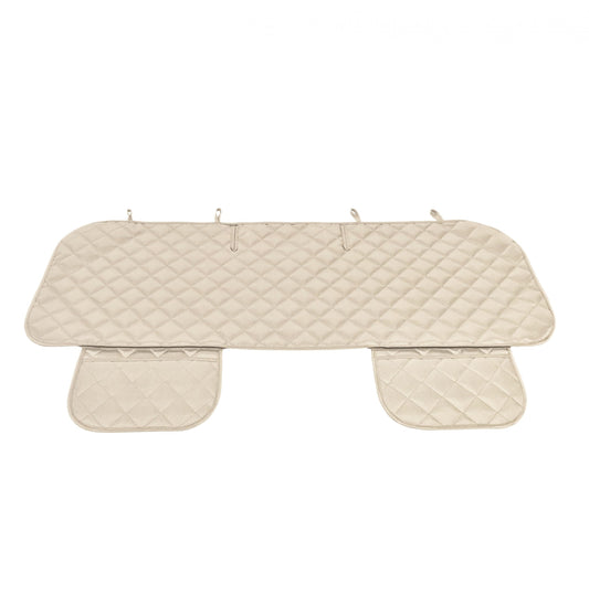 Protectie auto matlasata pentru sezut bancheta spate, cu 2 buzunare organizatoare, crem, impermeabila, lavabila
