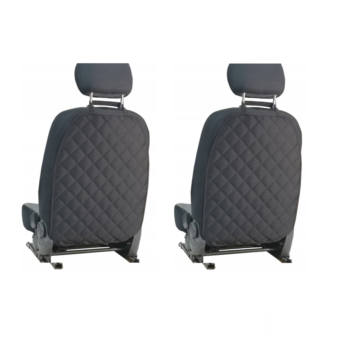 Set 2 protectii auto matlasate, pentru spatarul scaunului din fata, lavabile, impermeabile, neagre - MetruPatrat.ro