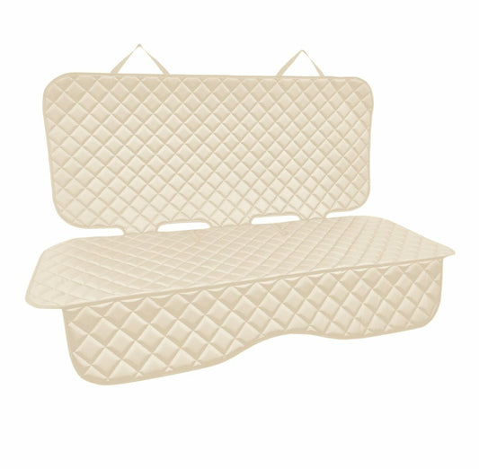 Protectie auto matlasata din piele ecologica, pentru bancheta din spate, crem, impermeabila, lavabila, Metru Patrat 5061