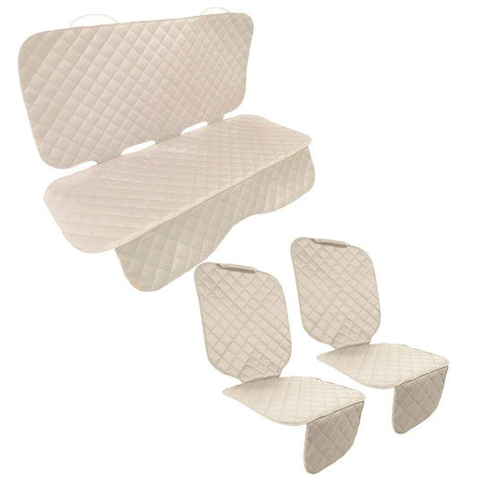 Set 3 protectii auto, matlasate,universale, crem, lavabile, impermeabile, protectie bancheta si 2 protectii scaune fata, Metru Patrat