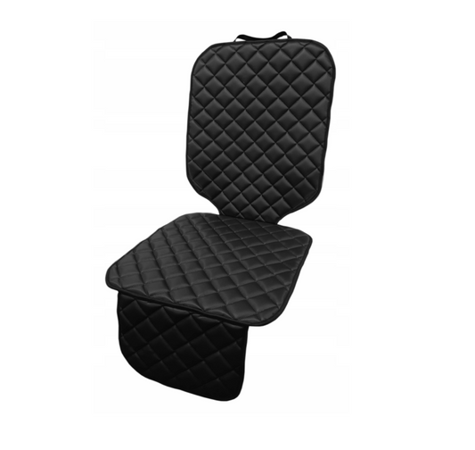 Protectie scaun auto copii, scoica bebe, neagra, din piele ecologica matlasata, lavabila, impermeabila