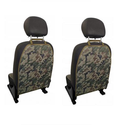 Set 2 protectii auto matlasate, pentru spatarul scaunului din fata, lavabile, impermeabile, verde army