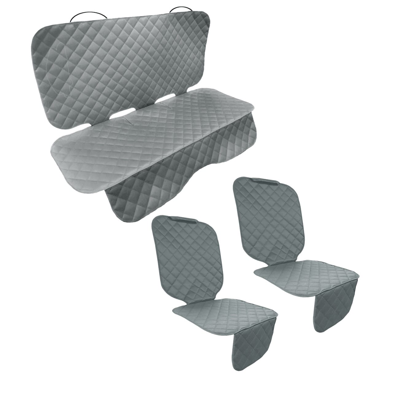 Set 3 protectii auto, matlasate,universale, gri, lavabile, impermeabile, protectie bancheta si 2 protectii scaune fata, Metru Patrat