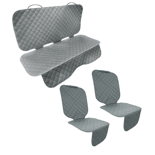 Set 3 protectii auto, matlasate,universale, gri, lavabile, impermeabile, protectie bancheta si 2 protectii scaune fata, Metru Patrat
